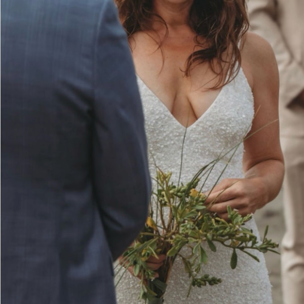 Elegant White Sequins Dress BHLDN